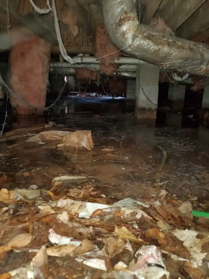 Crawl space flood assessment for Commercial Water Damage Restoration in East Norriton