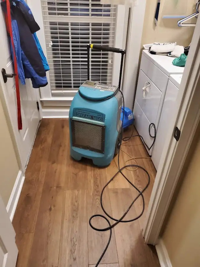 Commercial dehumidifier deployed for Flood Damage Cleanup in East Norriton